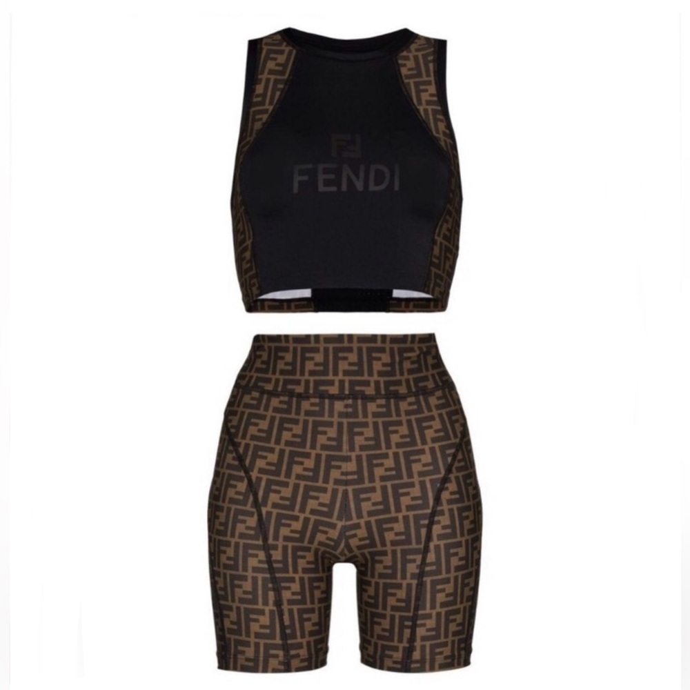 RARE fendi roma knit crop top